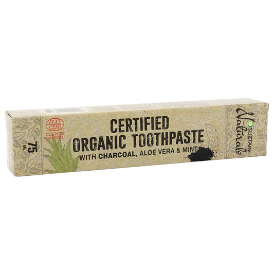 Organic Fluoride toothpaste with Activated Carbon, Aloe Vera & Mint, 75 ml