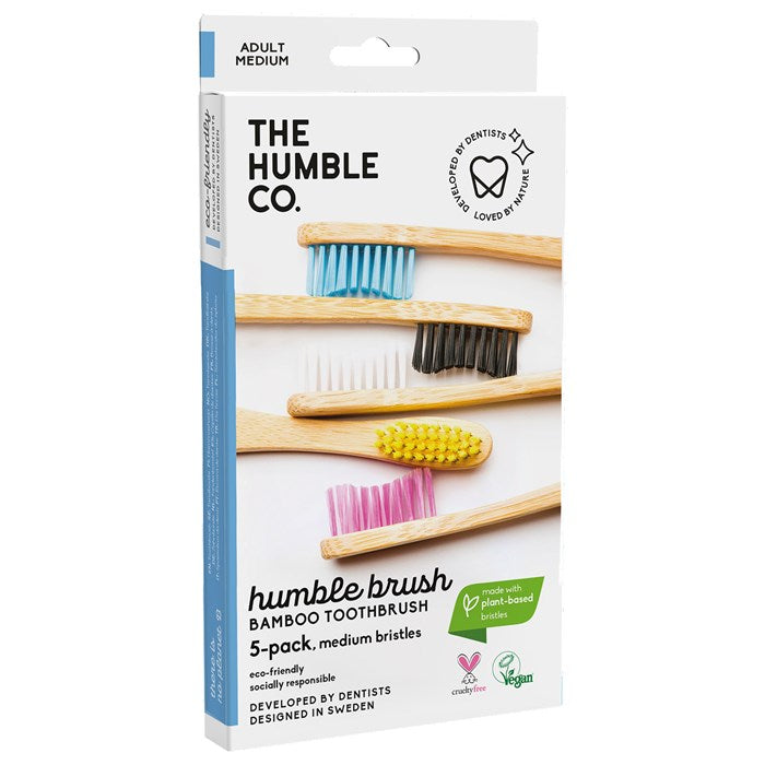 Bamboo Toothbrush Medium, 5-pack